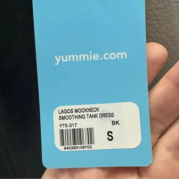 Yummie Lagos Mock Neck Smoothing Tank Dress in Black Sz Small NWT - Picture 5 of 9